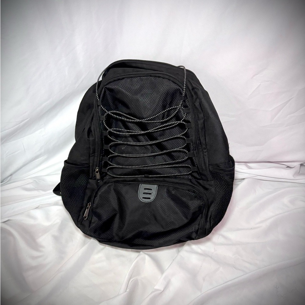 Sleek Black Men's Backpack with Unique Design